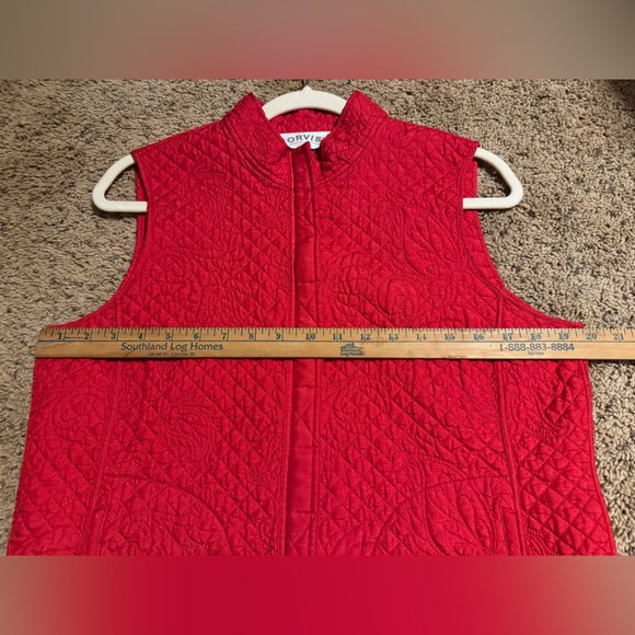 Orvis Quilted 100% Silk Vest – Women’s Medium – Red - Picture 6 of 6